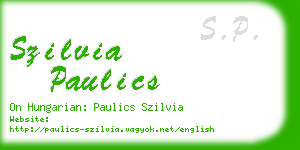 szilvia paulics business card